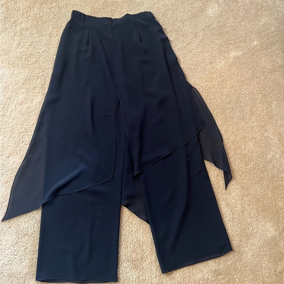 Woman wide leg chiffon sheer sheer pants - Picture 4 of 5